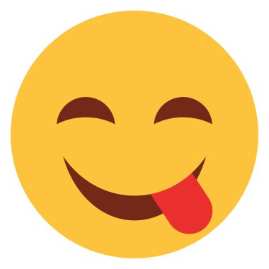 Emoji yüzü için düz renk simgesi.