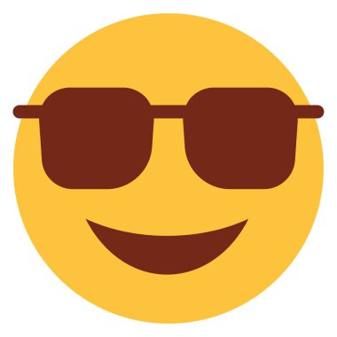 Emoji yüzü için düz renk simgesi.