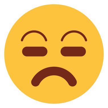 Emoji yüzü için düz renk simgesi.