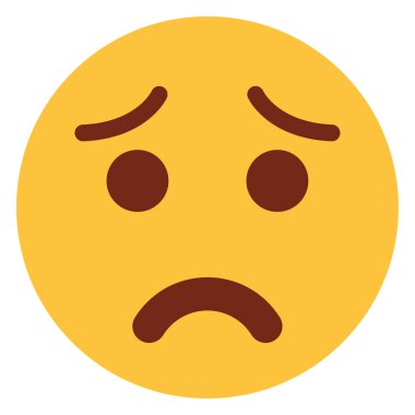 Emoji yüzü için düz renk simgesi.