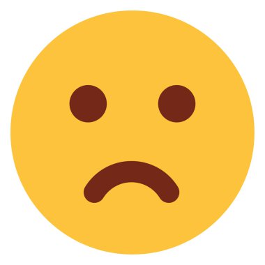 Emoji yüzü için düz renk simgesi.