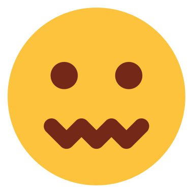 Emoji yüzü için düz renk simgesi.