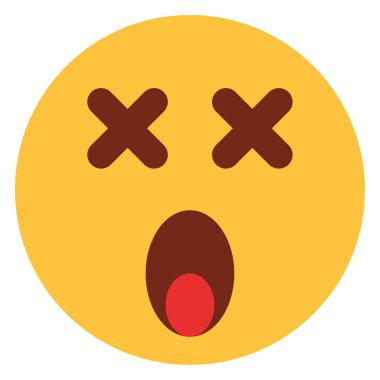 Emoji yüzü için düz renk simgesi.