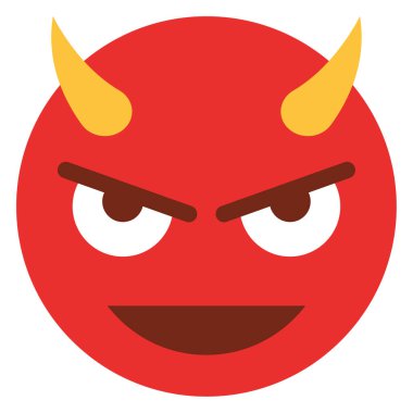 Emoji yüzü için düz renk simgesi.