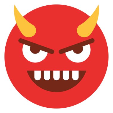 Emoji yüzü için düz renk simgesi.