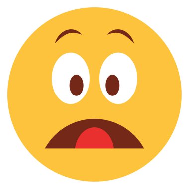 Emoji yüzü için düz renk simgesi.