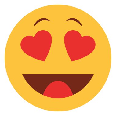 Emoji yüzü için düz renk simgesi.