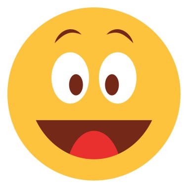 Emoji yüzü için düz renk simgesi.