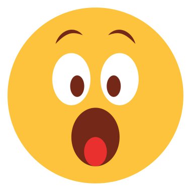 Emoji yüzü için düz renk simgesi.