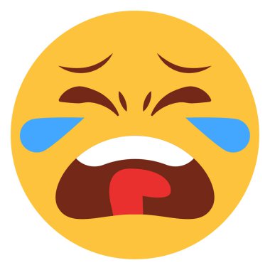 Emoji yüzü için düz renk simgesi.