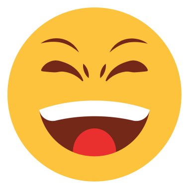 Emoji yüzü için düz renk simgesi.