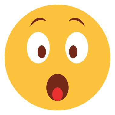 Emoji yüzü için düz renk simgesi.