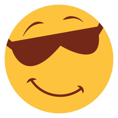 Emoji yüzü için düz renk simgesi.