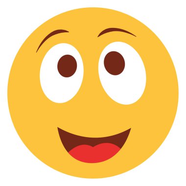 Emoji yüzü için düz renk simgesi.