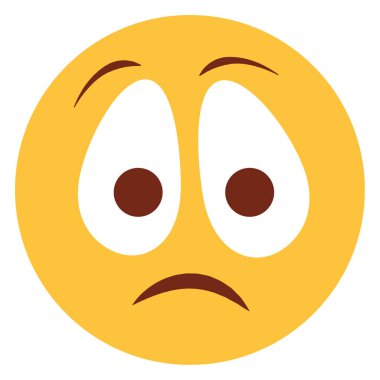 Emoji yüzü için düz renk simgesi.