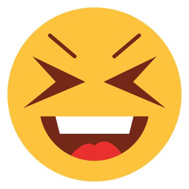 Emoji yüzü için düz renk simgesi.