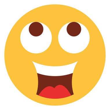 Emoji yüzü için düz renk simgesi.