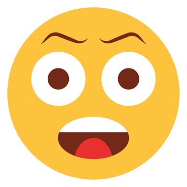 Emoji yüzü için düz renk simgesi.