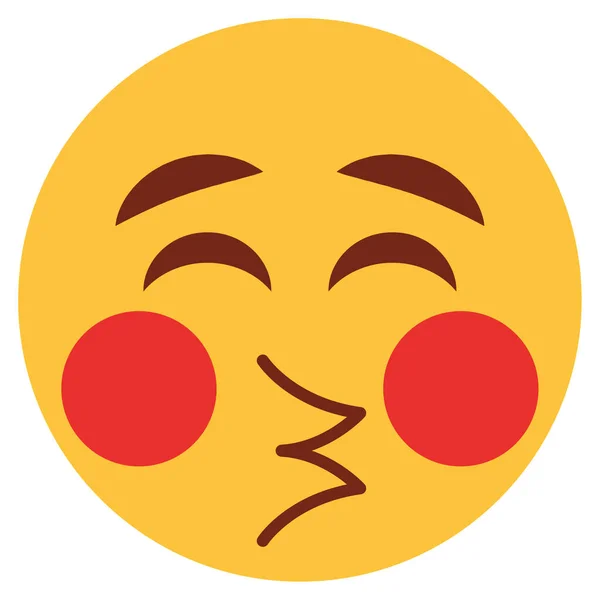 Ícone Cor Plana Para Emoji Rosto —  Vetores de Stock
