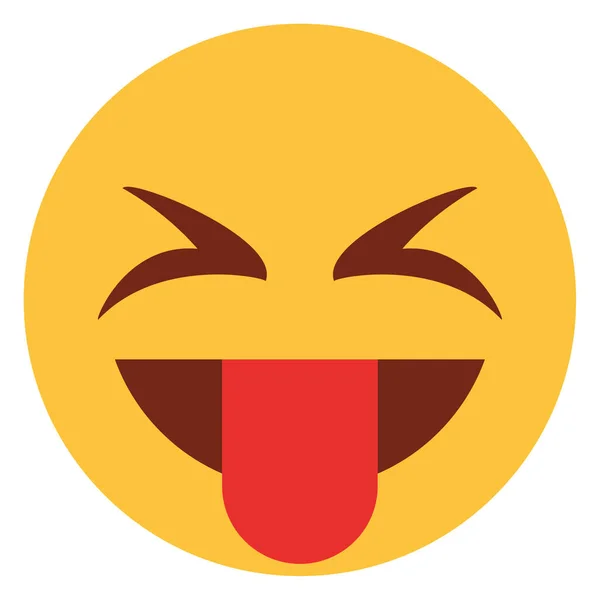 Ícone Cor Plana Para Emoji Rosto — Vetor de Stock