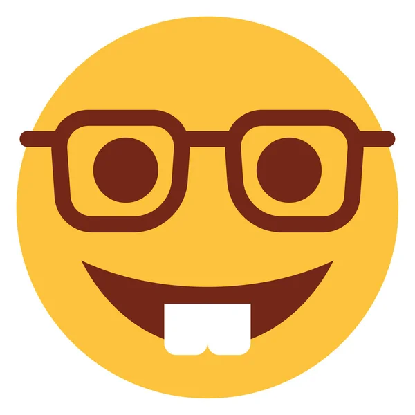 Vlakke Kleur Pictogram Voor Emoji Gezicht — Stockvector