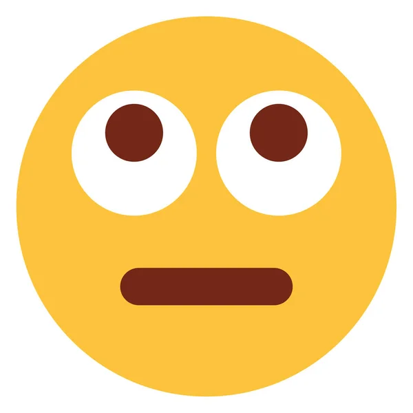 Flaches Farbsymbol Für Emoji Gesicht — Stockvektor