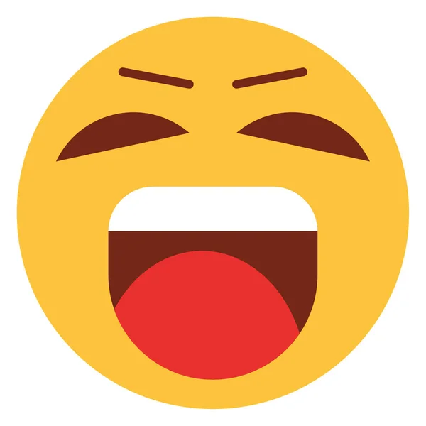 Ícone Cor Plana Para Emoji Rosto — Vetor de Stock