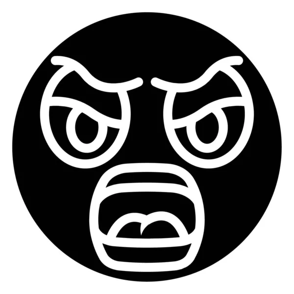 Glyph Symbol Für Emoji Gesicht — Stockvektor