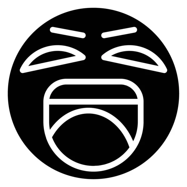 Icono Glifo Para Cara Emoji — Vector de stock