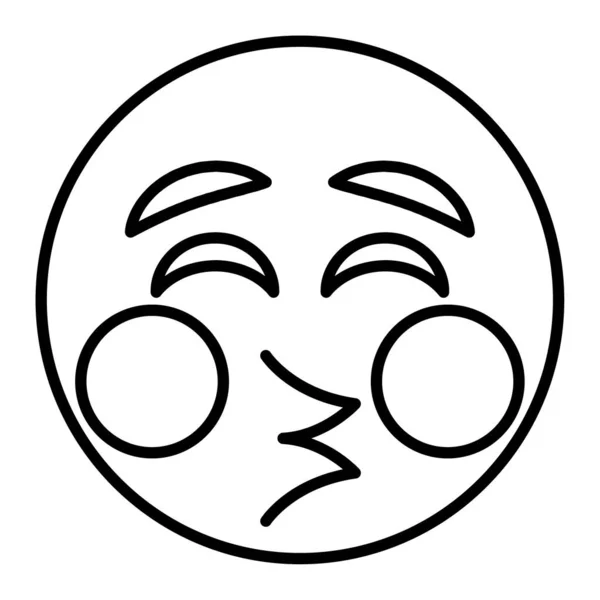 Konturikon Emoji Ansigt – Stock-vektor
