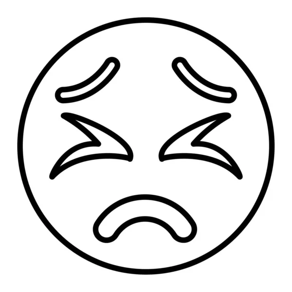 Omriss Ikon Emoji Ansikt – stockvektor