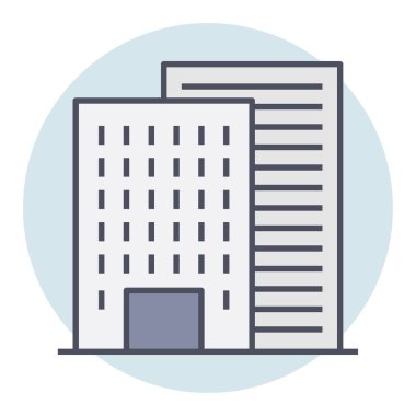 Ofis için doldurulmuş renk özeti simgesi.