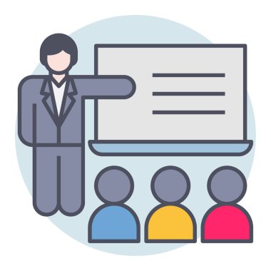 Sunum için doldurulmuş renk özeti simgesi.