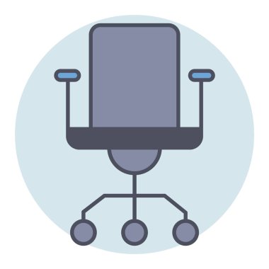 Sandalye için doldurulmuş renk taslak simgesi.