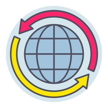 Dünya için doldurulmuş renk özeti simgesi.