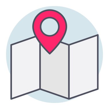 Harita için doldurulmuş renk özeti simgesi.