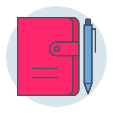 Not defteri için doldurulmuş renk özeti simgesi.