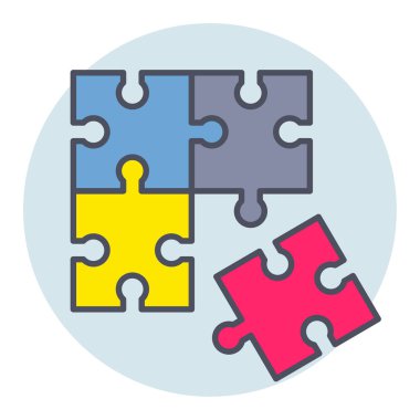 Bulmaca için doldurulmuş renk özeti simgesi.