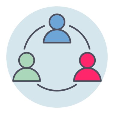 Takım çalışması için doldurulmuş renk özeti simgesi.