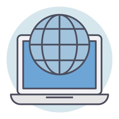 İnternet için doldurulmuş renk özeti simgesi.