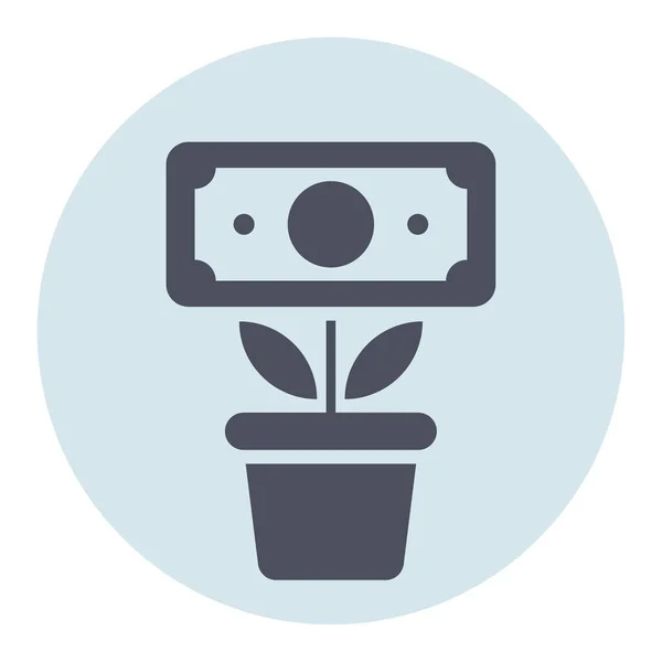 Glyph Icon Money Plant — Stock Vector