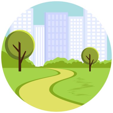 Peyzaj şehri doğası güzel bir illüstrasyon.