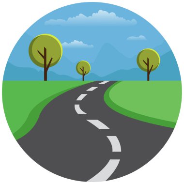 Landscape highway nature beautiful illustration.