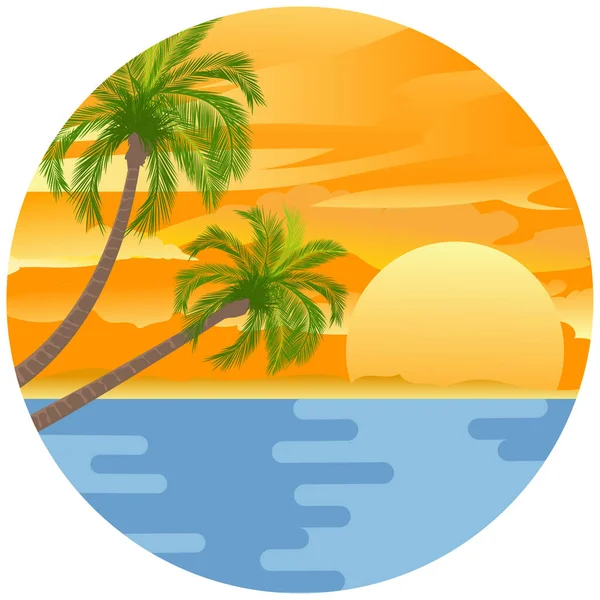 Paisaje Playa Naturaleza Hermosa Ilustración — Vector de stock