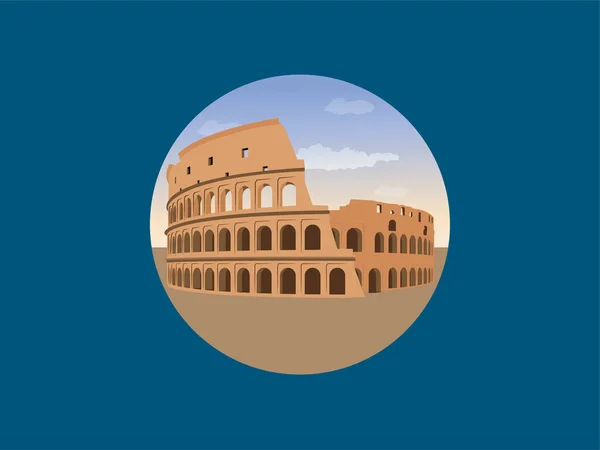 世界的に有名な建物 コロッセオ — ストックベクタ