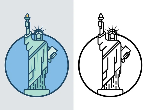 World Famous Building Statue Liberty Usa — Stock Vector