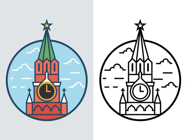 World Famous Building Moscow Kremlin — Stock Vector