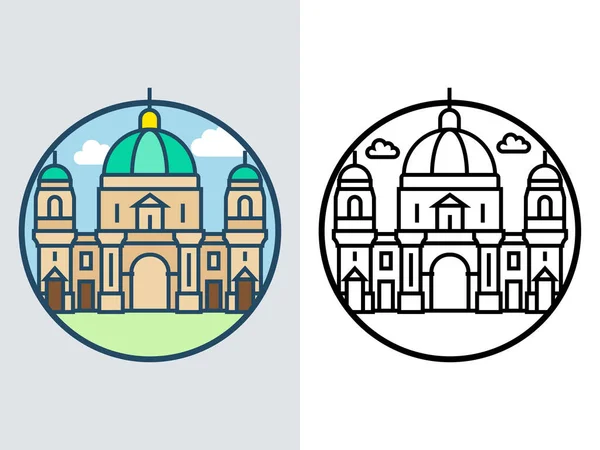 World Famous Building Berlin Cathedral — Stock Vector