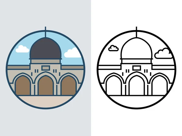 World Famous Building Aqsa Mosque Jerusalem — Stock Vector