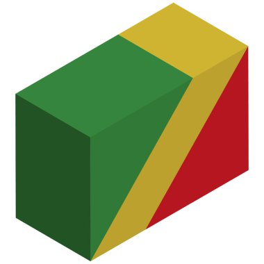 Ulusal Kongo Bayrağı, Cumhuriyet - Isometric 3D görüntüleme.